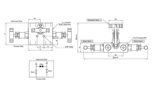316 Stainless Steel Remote Mounting Instrumentation Manifold Valve - Image 2
