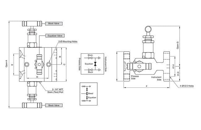 SM3V Series Dual Flange Instrumentation Manifold Valve - Image 2