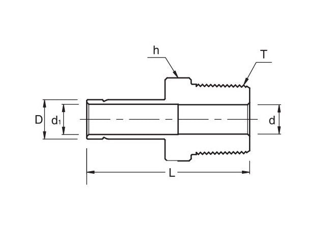 SMA Series 1/8'' Tube T Male Adapter Fitting - Image 2