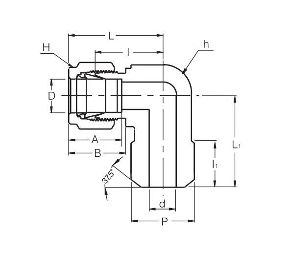 6mm Male Pipe Weld Elbow, SMPWEI Series - Image 2