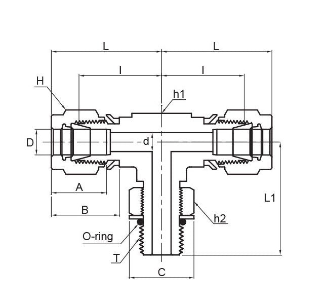 SPMBTI Series 3/8 Tube OD Positionable Male Branch Tee Fitting - Image 2