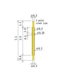 JCC 0.50-0.69mm Double Ended Spring Probe Pin - Image 2