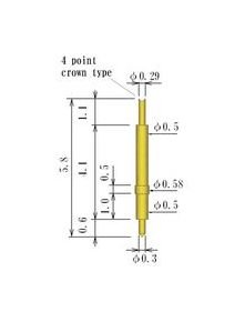 Double Ended Spring Probe Pin, 0.50-0.69mm OD - Image 2