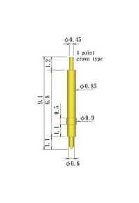 JCC 0.70-0.99mm Double Ended Spring Probe Pin - Image 2