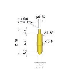 Double Ended Spring Probe Pin 0.70-0.99mm OD - Image 2