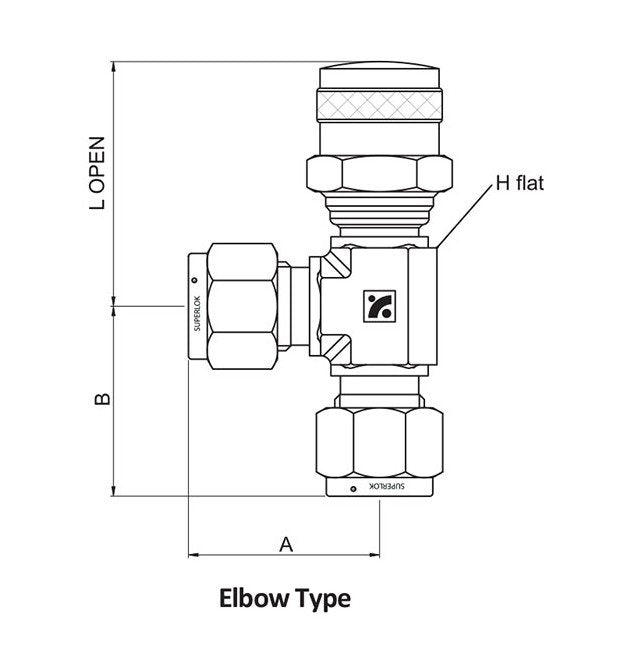 3/8 in. SUPERLOK® Elbow Type Purge Valve - Image 2