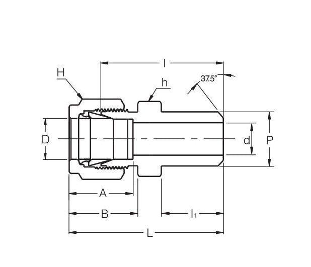 Male Pipe Weld Connector Fitting - 10mm Tube OD, 1/4mm Male Pipe Size - Image 2