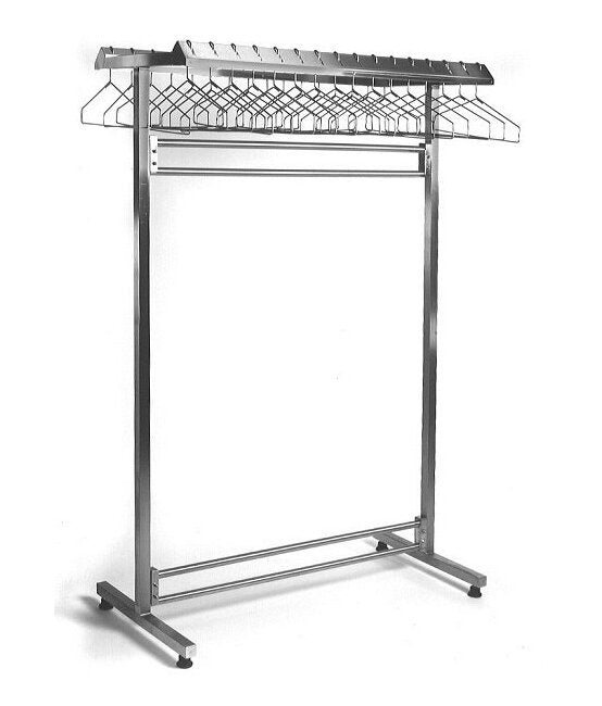 84x24 Stainless Steel Freestanding Double Rack with 56 Non-Removable Hangers - Image 1
