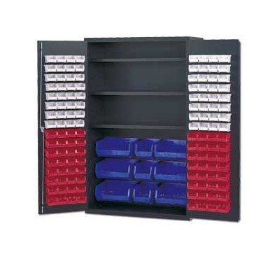 Heavy-Duty Steel Storage Cabinet with Removable Bins - Image 1