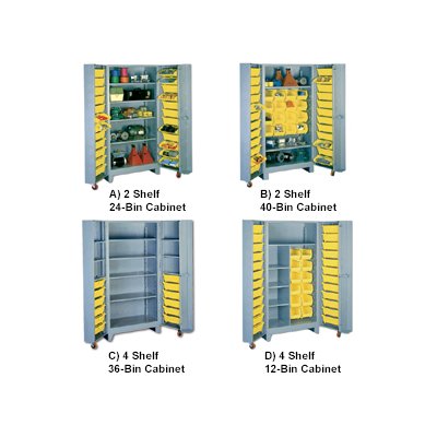 Heavy-Duty 4-Shelf 36-Bin Steel Storage Cabinet - Image 1