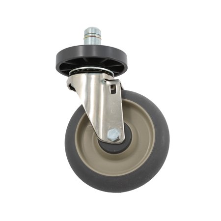 Resilient Rubber Stem Casters (5 in, Rigid, 200 lb Load Rating) - Image 1