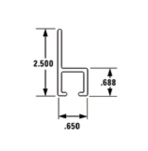 Tanis® Metal Back Strip Brush - 8" Overall Trim, 72" Length, Nylon Fill/Galvanized Backing - Image 5