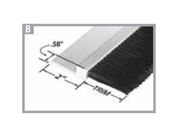 36 Inch Level Black Nylon H-Profile Rigid PVC Strip Brush - Image 1