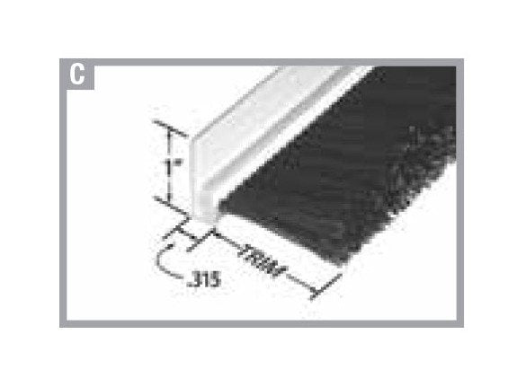 Tanis® 1 Inch Trim PVC Strip Brush, 36 Inch Length - Image 1