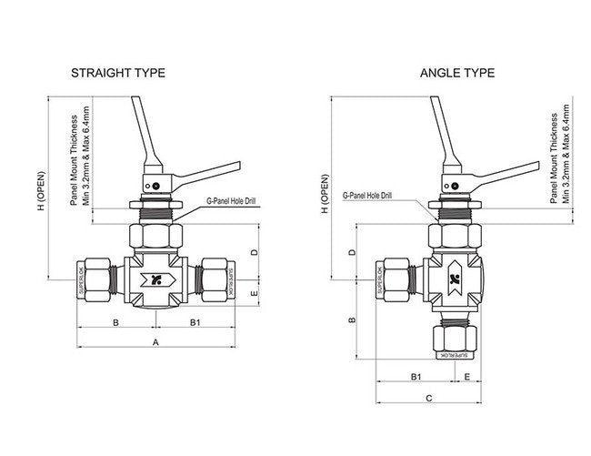 STV Series Toggle Valve, 1/4 in. SUPERLOK, 3.2mm Orifice - Image 2