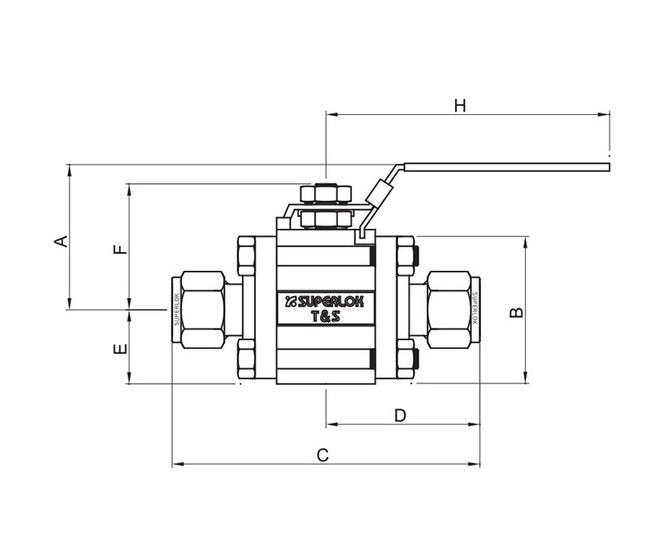 SWB 320 Series Swing-Out Ball Valve - 0.188" Orifice, 1/4" SUPERLOK End Connections - Image 2