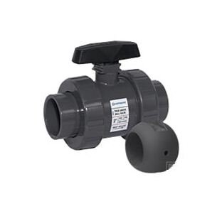 1-1/2 PVC True Union Ball Valve with Flanged End Connections - Image 1