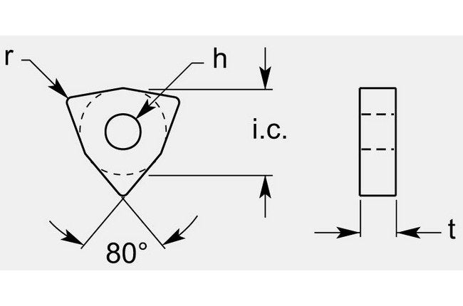 Trigon Negative Turning Blank with Hole, Radius 1/8 in - Image 1