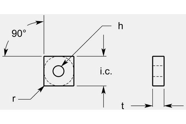 Ultra-Met Square Negative with Hole, Thickness 0.260 / 0.268 in - Image 1