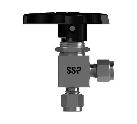 316 SS Encapsulated Angle Ball Valve, Duolok Tube Fitting 1/4in, EB Series - Image 1