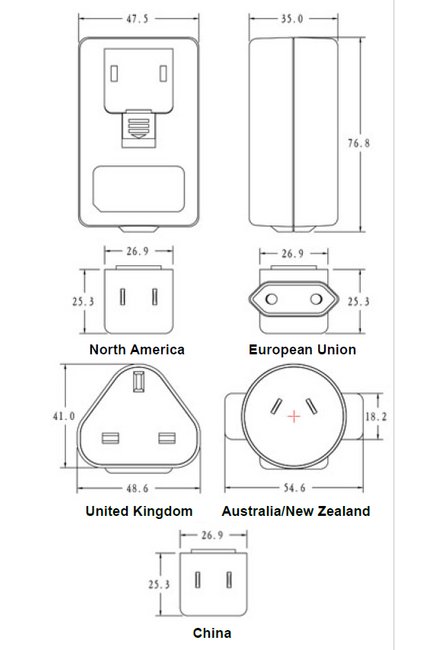 12V DC Wall Plug-In Power Supply with Interchangeable Input Plug - Image 2