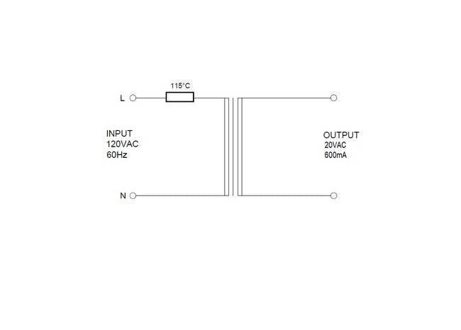 20VAC Wall Plug-In Power Supply with Screw Terminals and Mounting Tab - Image 5