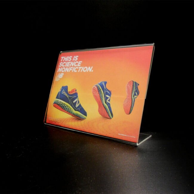 Megastore 7x5 Acrylic Slant Back Display Sign Holder - Image 1