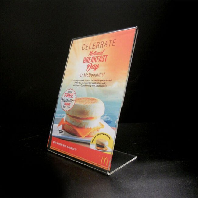 Clear Acrylic 4x6 Slant Back Display Sign Holder - Image 1