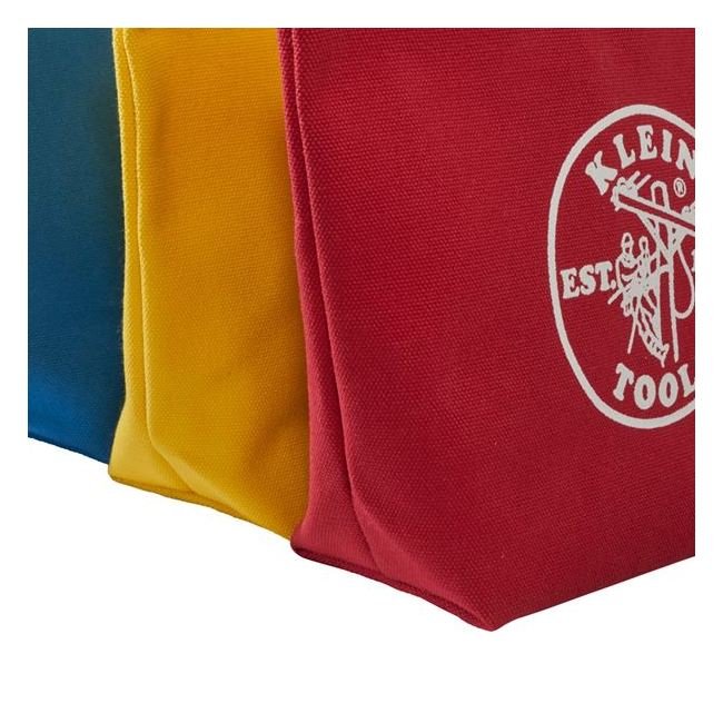 Klein® Tools 3-Pack Assorted Canvas Zipper Bag - Wire Nuts & Connectors Storage - Image 4