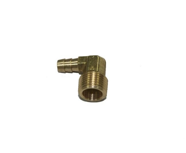 Brass 90 Degree Barb Fitting, 1/2 inch Pipe x 3/8 inch - Image 1
