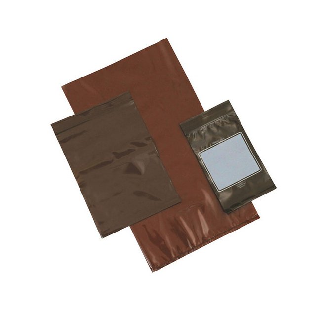 Amber Zipper Material Handling Bag - 9x12 in, Write-on® Block - Image 1
