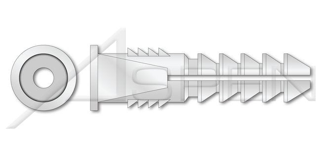 Tapered and Ribbed White Plastic Anchor - Image 1