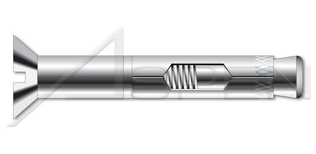 AISI 304 Stainless Steel (18-8) Flat Countersunk Head Sleeve Anchor - Image 1