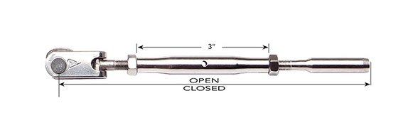 Shortie Jaw Turnbuckle - Hand Crimp 3/16" - Image 1