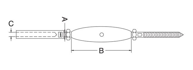 Turnbuckles: Machined Stainless Steel T316 - Lag & Swage Stud - Image 2
