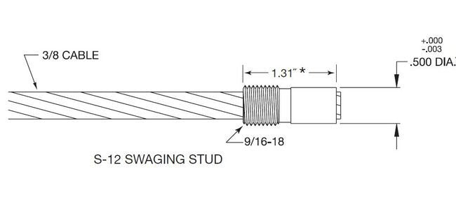 Invisiware Swaging Stud - Stainless Steel Threaded Terminal - Image 2