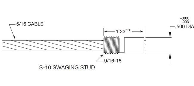 Invisiware Swaging Stud - Stainless Steel Threaded Terminal - Image 2