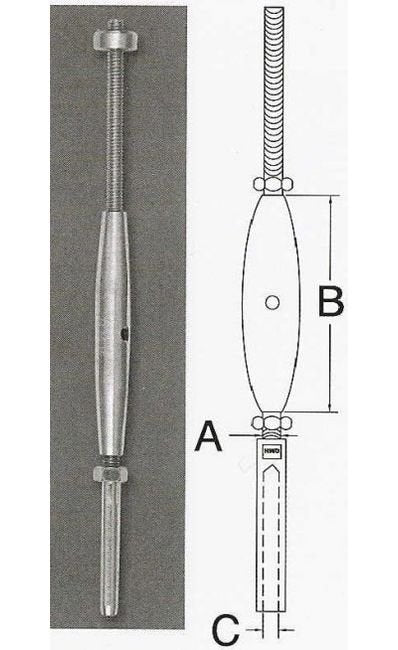 Stainless Steel T316 Threaded Rod & Swage Stud Turnbuckles - Image 3