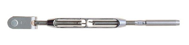 316 Stainless Steel Open Body Turnbuckles - Jaw & Machine Swage, 5/16" Wire Rope Dia - Image 1
