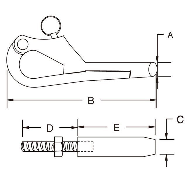 Stainless Steel Marine Rigging Pelican Hook 1/8" - Image 2