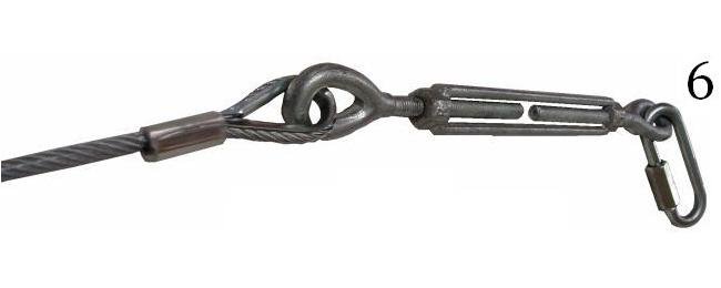 Vinyl-Coated Galvanized Aircraft Cable Assembly with Thimble Supported Loop & Turnbuckle - Image 1