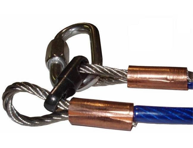 Stainless Steel Aircraft Cable Assembly with Vinyl Coating & Stabilizing Bar - Image 1