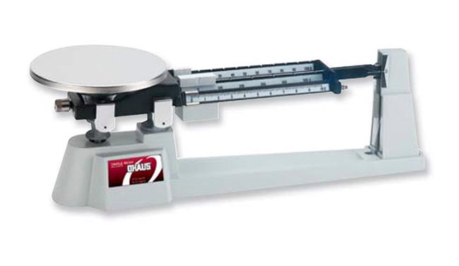 Ohaus Triple Beam Balance with Stainless Steel Plate and Tare - Image 1