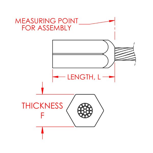 0.25 Inch (in) Fitting Length and 0.046 Inch (in) Maximum Mating Cable Diameter Brass Ball-End Plug - Image 2