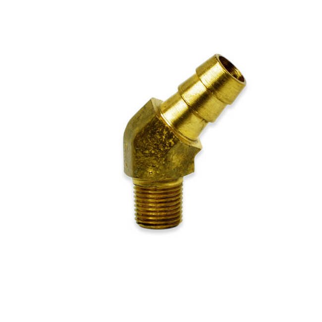 BHME45 Series 1/4 Inch (in) Size Male National Pipe Thread (MNPT) and 1/2 Inch (in) Barb Size Elbow - Image 1