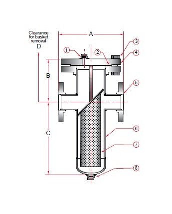 Sure Flow BW150 10 Inch Carbon Steel Fabricated Basket Strainer - Image 2