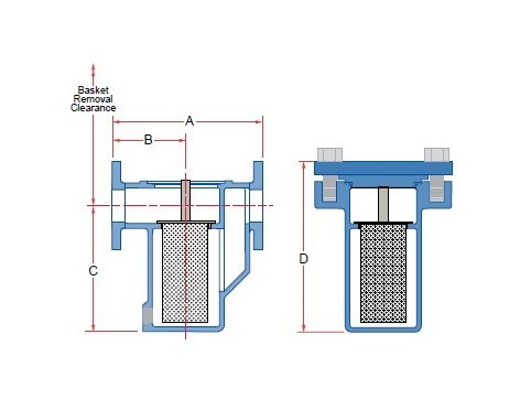 Sure Flow BFH125 6-Inch Quick Open Swivel Clamp Cast Ductile Iron Simplex Strainer - Image 2