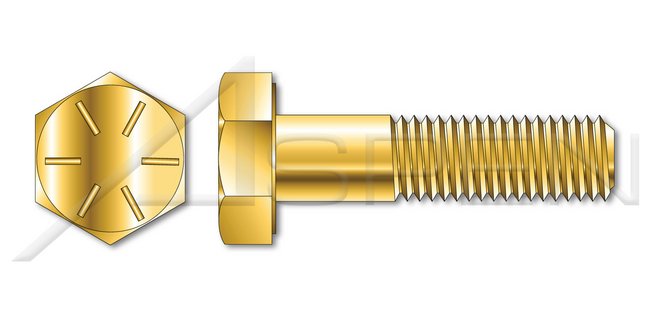 Grade 8 Steel Yellow Zinc Hex Head UNC Coarse Thread Made in U.S.A. Cap Screw Bolt - Image 1