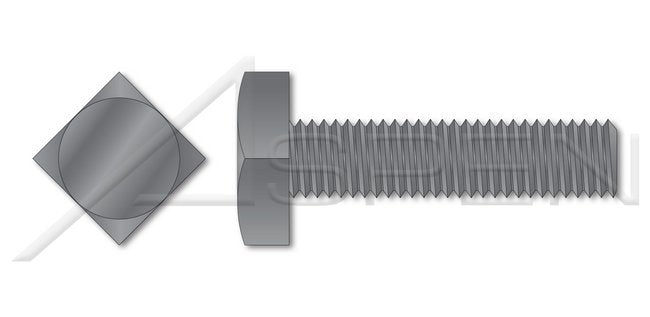 A307 Square Head Full Thread Steel Plain Machine Bolt - Image 1