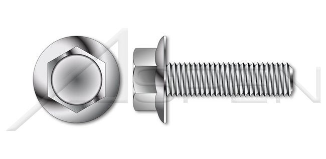 A4 Stainless Steel Full Thread DIN 6921 Metric Flange Bolt - Image 1